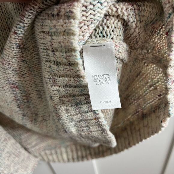 J. Jill Marled Multicolor cream Knit Button Front Cardigan Sweater large - Picture 9 of 13